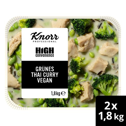 Knorr Professional High Convenience Grünes Thai Curry Vegan 1.8 kg - Einfach, vielseitig, flexibel: zum pur servieren, individuell zusammenstellen oder kreativ verfeinern. Perfekt für den Ausser-Haus-Markt.
