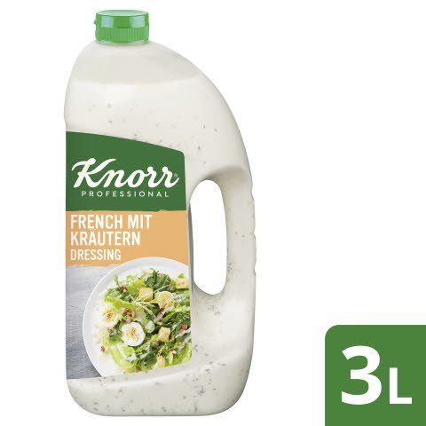 Knorr Professional French Dressing mit Kräutern 3 l - Knorr Professional French Dressing mit Kräutern– hergestellt in der Schweiz und reich an Omega 3.

