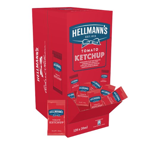 Hellmann's Tomato Ketchup 120 x 20 ml - HELLMANN’S Tomato Ketchup – hergestellt aus nachhaltig angebauten Tomaten.
