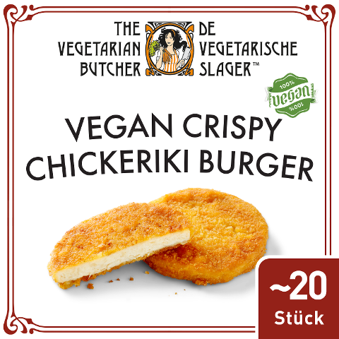 The Vegetarian Butcher - Vegan Crispy Chickeriki Burger - Veganes paniertes Burgerpatty auf Pflanzenprotein-Basis 1.8 kg - 